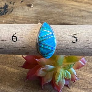Opal inlay ring size 5